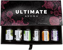 Ultimate Aroma Essential Oils, 100% Pure Therapeutic Grade Oils kit- Top 6 Aromatherapy Oils Gift Set - 6 10ML (Eucalyptus, Lavender, Lemon Grass, Orange, Peppermint, Tea Tree)