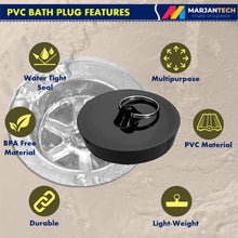 MARJANTECH - 2 PCS Bathtub Plug  Kitchen Sink Plug Replacement  Drain Stopper for Kitchen Sink, Wash Basin [Size 42mm to 45mm]