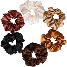 nuoshen 6 Pieces Hair Scrunchies, Satin Elastic Soft Hair Ties Scrunchy Hair Bands for Girls and Ladies