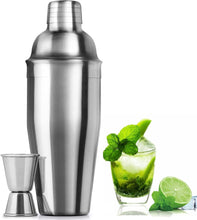 Pubiao 24 Ounce 750ml, Cocktail Shakers Stainless Steel Cocktail Shaker Built-in Bartender Strainer with Measuring Cups 15/30 ml Drink Bar Set Accessories