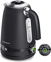 Aigostar Electric Kettle, Variable Temperature Control Kettle (40°C-100°C) , 2200W 1.7L Fast Boil Kettle Cordless, Smart Eco Kettle, Keep Warm, Boil-Dry Protection, Stainless Steel, Black - Loki