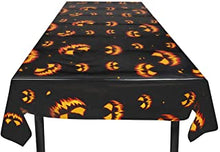 Boland 72309 Tablecloth Scary Pumpkin Size 120 x 180 cm Black / Orange Plastic Table Decoration Birthday Party Halloween