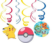 Amscan 9904830 - Pokémon Birthday Party Hanging Swirl Decorations - 6 Pack