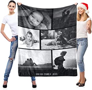 Personalised Blankets for Adults - Personalised Photo Fleece Blanket- Customised Throw with Picture - Personalised Gifts for Women Men