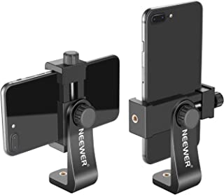 Neewer Smartphone Holder Vertical Bracket with 1/4-inch Tripod Mount – Phone Clip Tripod Adapter for iPhone XS MAX/XS/XR/X/8, Samsung S9+/S9/S8 and Other Phones within 2.3-4.0 inches Width (Black)