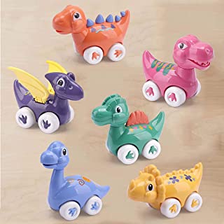 AmyBenton Dinosaur Pull Back Toy Cars for 1 2 Year Old Boys - 6PCS Toddler Car Toy for 2 Year Old Boys and Girls