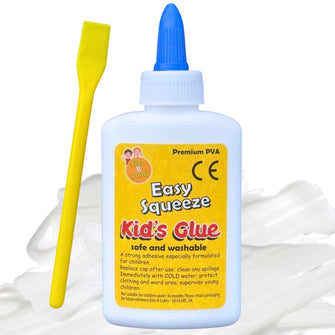 Kids B Crafty 100ml Kid's Pva Glue, Safe And Washable And Glue Spreader - Art And Craft White Glue For Fabric Paper Card Pom Poms Tissue Paper Crafts