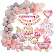 Baby Shower Decorations Girl, Baby Shower Pink Balloons Set, Baby Shower for Girl, Its a Girl Baby Shower Banners, Mummy to Be Sash, Baby Shower Pink Foil Balloon for Gender Reveal Party Recycled