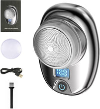 USB Mini Shaver,Pocket Size Mini Shaver with Led Charge Indicator,Dry Shave & Wet Electric Razor for Men, Easy One-Button Use Suitable for Face,Beard (Silver)