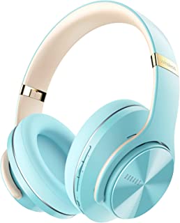 DOQAUS Bluetooth Headphones Over Ear, Wireless Headphones with Mic, 52 Hours Playtime, 3 EQ Modes, Foldable Headset with Soft Memory Protein Earpads, Bluetooth 5.0 & Wired Mode for Phone/PC/TV (Blue)