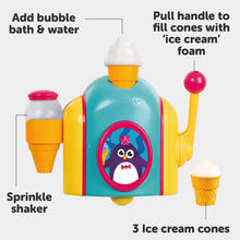 TOMY Toomies Foam Cone Factory Baby Bath Toy  Ice Cream Themed Bubble Making Toy  Kids Water Play Suitable For 18M and 2 3 and 4 Year Old Boys and Girls