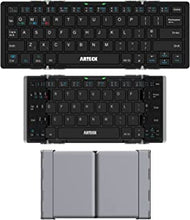 Folding Bluetooth Keyboard, Arteck Portable Folding Bluetooth Keyboard Ultra-Slim Mini Wireless Keyboard for iOS Android Windows PC Tablet Smartphone Built in Rechargeable Li-polymer Battery