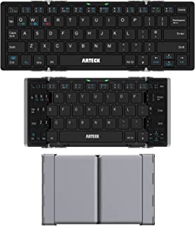 Folding Bluetooth Keyboard, Arteck Portable Folding Bluetooth Keyboard Ultra-Slim Mini Wireless Keyboard for iOS Android Windows PC Tablet Smartphone Built in Rechargeable Li-polymer Battery