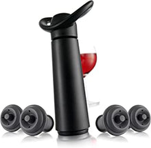 Vacu Vin Wine Saver Concerto - Black | 1 x Vacuum Pump + 4 x Vacuum Wine Stopper