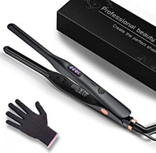 Mini Hair Straighteners for Short Hair, Pencil Straightener for Men Beard and Women Pixie Cut, Fast Heating Titanium Flat Iron with LCD Adjustable Temperature Settings