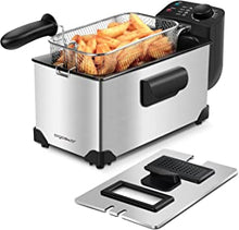 Aigostar Deep Fryer 2200W, 3L, 304 Stainless Steel, with Viewing Window, Temperature Control, Removable Oil Basket, Silver - Ushas 30JPN