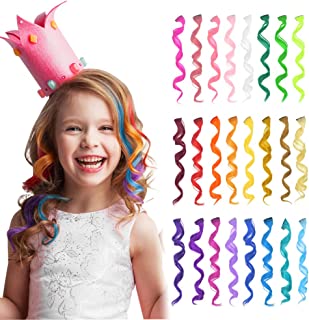 Dreamlover Girls Hair Extensions, Clip in Coloured Hair Extensions for Kids, 24 Pack