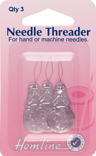 Hemline H232  Aluminium Hand & Machine Sewing Needle Threaders 3 Pack