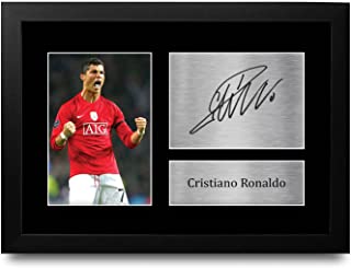 HWC Trading FR A4 Cristiano Ronaldo Gifts Printed Signed Autograph Picture for Football Fans and Supporters - A4 Framed