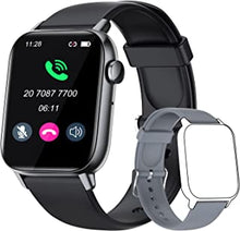 Upgraded BT5.0 Smart Watch with Answer and Make Calls,1.72'' Full Touch Screen Activity Trackers for Android iOS, Fitness Watch Heart Rate Monitor Blood Oxygen for Men Women (Black)