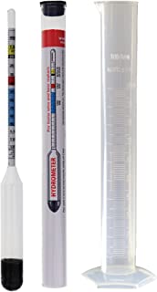 Home Brew Hydrometer with Included 100 Millimeter Trial Sampling Jar - Home Brew Equipment for Wine and Beer Making Testing Kit and Brewing Your Own Homebrew