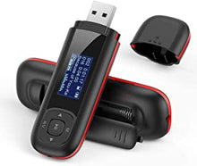 AGPTEK 8GB USB MP3 Player, Portable MP3 Music Player, USB Flash Drive with FM Radio, Voice Recorder, Supports up to 128GB, Black