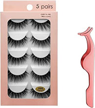 False Eyelashes 10 Pairs 3D Mink Lashes Handmade Natural Thick Eyelashes Reusable Cruelty-Free Eyelash Set - Contains Tweezers (G604)