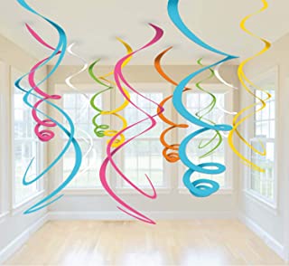 Multi Coloured Swirl Decorations, Pack of 12