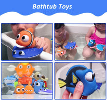 Cadoal 8PCS Finding Dory Nemo Bath Squirt Toys, Floating Sea Animals (Shark Octopus Clownfish Turtle Devil fish) Bathtub Water Squirt Bath Toy for Baby Kids Toddler Shower and Swimming Pool