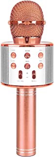 Microphone Gift Age 5-12 Girls Children, Wireless Karaoke Gifts for 6-11 Year Old Girl Kids Singing Microphone Machine Toy for 6-11 Year Old Girl Teens Birthday Gift for Girl MIC Rose Gold