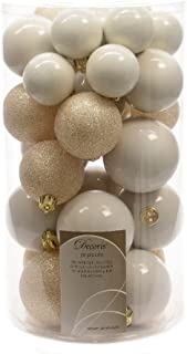 30 Luxury Shatterproof Christmas Baubles Decorations - Wool White - 340594