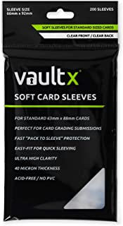 Vault X Soft Trading Card Sleeves - 40 Micron High Clarity Penny Sleeves for TCG (200 Pack)