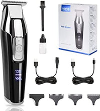 RENPHO Hair Clippers for Men Cordless Beard Trimmer Professional Hair Cutting kit,USB Rechargeable Hair Trimmer for Men and Kids with LED Display, T-Blade Detailer Trimmer for Lining and Artwork 0.2MM