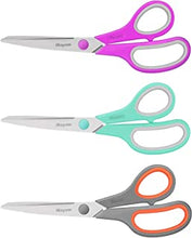 Scissors, 8" Titanium Bonded Scissors 3 Pack, Multipurpose Scissors with Ultra Sharp Blades, Comfort-Grip Handles, Sturdy and Sharp for School Home Office Art Craft Sewing Tailor Heavy Duty