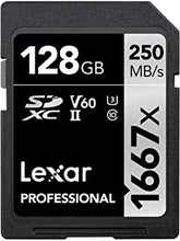 Lexar Professional 1667x SD Card 128GB, SDXC UHS-II Memory Card, Up To 250MB/s Read, for Professional Photographer, Videographer, Enthusiast (LSD128CB1667)