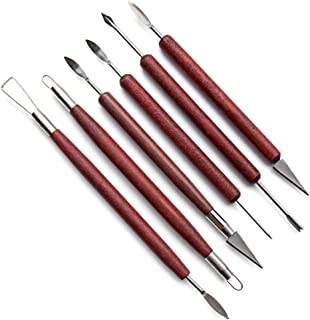 6 Pcs Clay Sculpting Tools Wax Carvers Tools Double-Ended Stainless Steel Wax Clay Sculpting Carving DIY Tools for Professional Art Crafts Clay Pottery Sculpture SYL-24