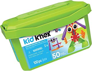 Kid K'NEX 85618 50 Build Budding Builders Set, Kids Craft Set with 100 Pieces, Educational Toys for Kids, Fun and Colourful Building Toys for Boys and Girls, Construction Toys for 3 Year Olds +