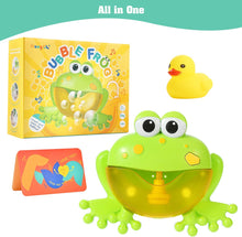 HengGL Baby Bath Bubble Toys Set, Automatic Frog Bubble Maker Kids Bath Bubble Machine with 12 Music Baby Fun Bath Toys