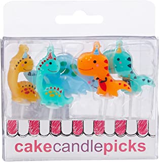 Anniversary House Dinosaur Party Birthday Candles for Cakes, Pack of 5, Multicolour, Celebration Cake Topper Decoration, 7.3 Centimeters, AHC223