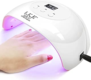 UV Lamps for Gel Nails Polish, 72W Polish Curing Lamps,with 3 Timers,Power Adapter, Infrared Sensor,LED Digital Display,LED Lamp for Gel Nails Suitable for Home and Travel, UV Nail Lamp (White)