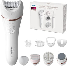 Philips Beauty Set Series 9000 - for Hair Removal and Skin Care, Wireless with Wet and Dry Function, 12 Accessories (Model BRE740/90), White