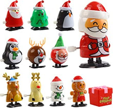 DIYASY 12 Pack Christmas Wind Up Toys, Novelty Toys Spring Clockwork Christmas Toys for Kids Christmas Stocking Fillers