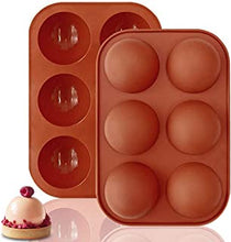 2 Packs Medium Semi Sphere Silicone Molds, Half Sphere Chocolate Moulds 6 Cavity Cake Molds for Baking Pudding Dessert Ice Cream Jelly Mousse Soap