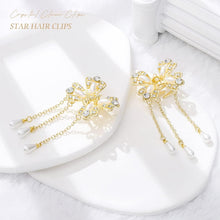 Yean Hair Clips Rhinestone Hair Barrettes Tassel Butterfly Hair Snap Clips for Women and Girls(Pack of 2) (Pearls)