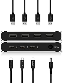 CalDigit Thunderbolt 4 Element Hub - Universal Multi-Port Hub, 4X Thunderbolt 4/USB4 Ports, 4X USB 3.2 Gen2 10Gb/s Ports, Single display up to 8K or Dual 4K 60Hz Displays, 60W Charging with 0.8m Cable