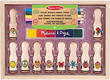 Melissa & Doug Wooden Handle Stamps - Deluxe | Arts & Crafts | Stamp Set | 3+ | Gift for Boy or Girl