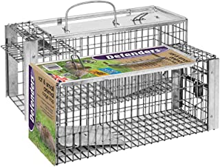 Defenders Rat and Squirrel Cage Trap (Humane, Easy to Bait and Set, Long-Lasting Galvanised Mesh), Silver, STV088, One Size