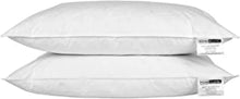 HOMESCAPES - White Duck FEATHER Pillow PAIR - Department Store Quality - Anti Dust Mite - Washable - Medium / Soft Firmness - 100% Cotton Downproof Cover - RDS Certified