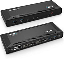 WAVLINK USB-C Dual 4K Universal Docking Station, 5K Single or Dual 4K Display Port, 2 x DisplayPort, 2 X HDMI, 2 X USB-C Ports, 4 x USB 3.0, Gigabit Ethernet, 65W Power Delivery