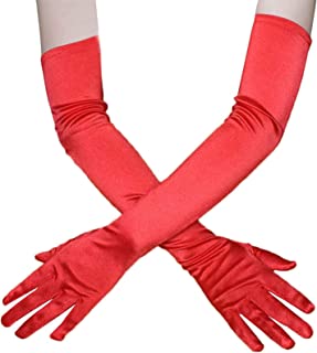 Elbow Gloves, Evening Opera Gloves Long Gloves Fancy Dress Gloves 1920s Style Prom Gloves Satin gloves for Halloween Party Wedding Prom Opera (55 cm/20.5inch)